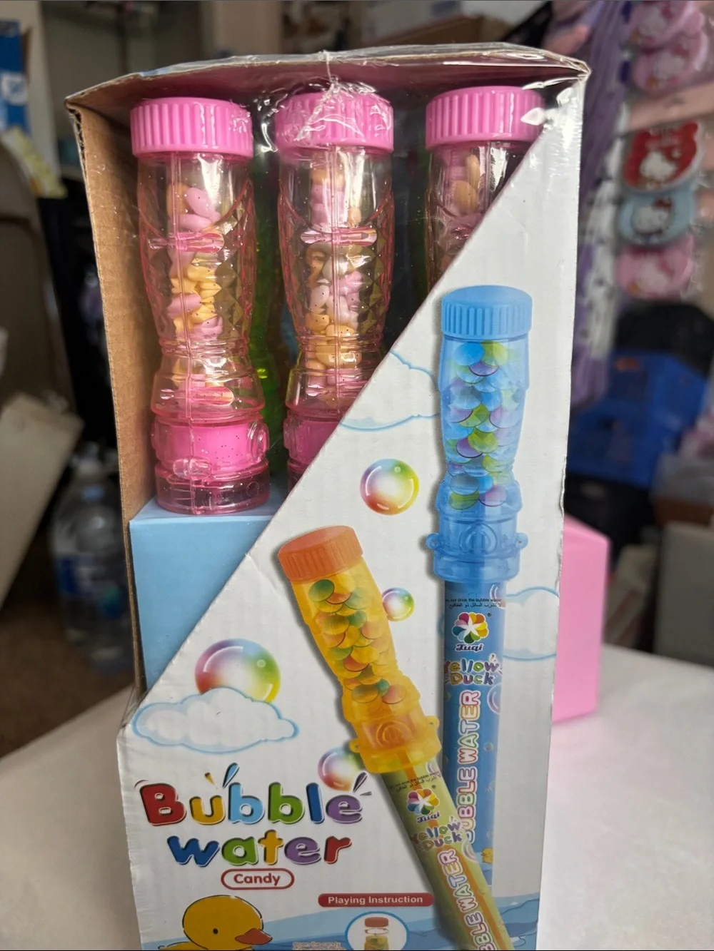 Bubble Water Candy Bubble Wand - Yellow -12 Pack